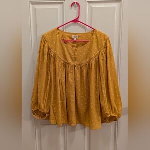 A.N.A. Women's Yellow/Gold 3/4 sleeve Shirt sz XXL NWT